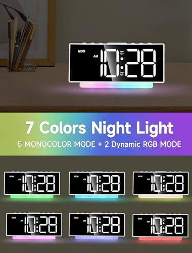 Cadmos Extra Loud Alarm Clock with Bed Shaker and RGB Display