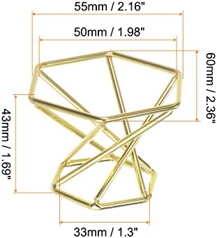 MECCANIXITY Gold Hexagonal Crystal Ball Display Stand 13 Inch