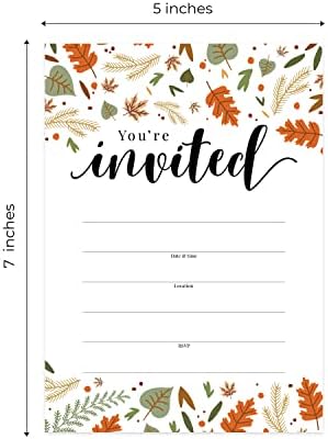 Canopy Street Autumn Leaves Party Invitations 5x7