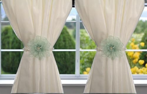 Elegant Pearl Beaded Magnetic Curtain Tiebacks 1 Pair