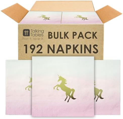 192 Count Unicorn Party Napkins Premium Pastel