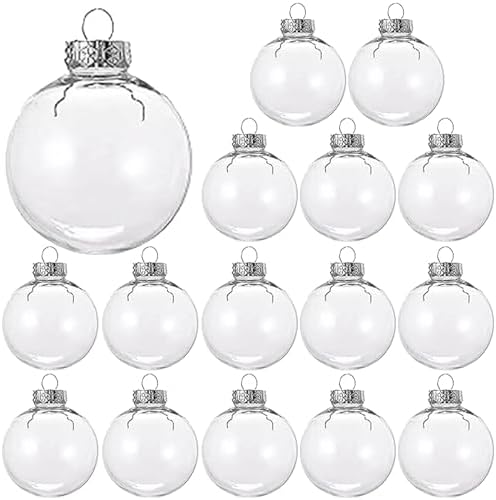 15 Pcs Clear Fillable Christmas Ornaments
