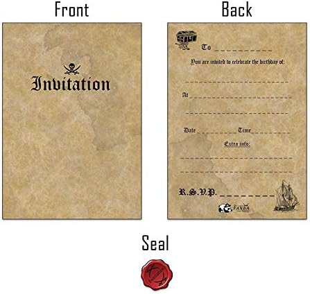 20 Pirate Birthday Invitations Roll Up Pirate Scrolls