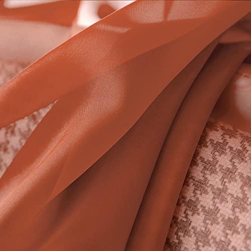 MIULEE Sheer Window Scarf Valance Terracotta Burnt Orange 54 x 144