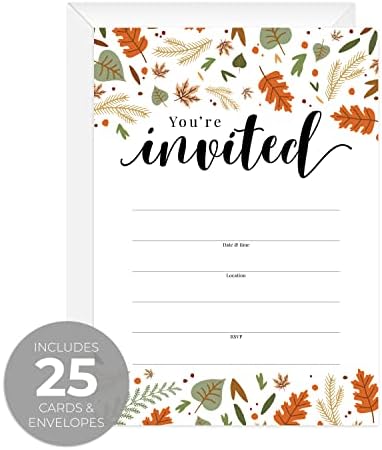 Canopy Street Autumn Leaves Party Invitations 5x7