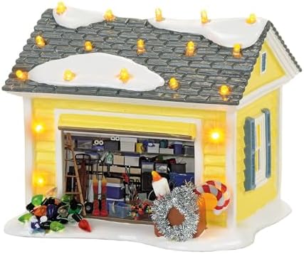 Department 56 Snow Village National Lampoon Christmas Vacation Garage Light Building