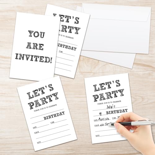 Lets Party Birthday Invitations with Envelopes 20 Set