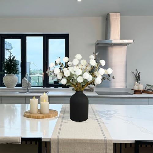 RyddeligHome White Faux Flowers for Vase - 10 Stems Eucalyptus