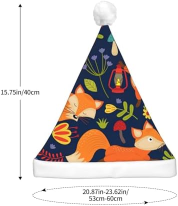 Cute Animal Fox Flower Print Christmas Hat with LED Lights