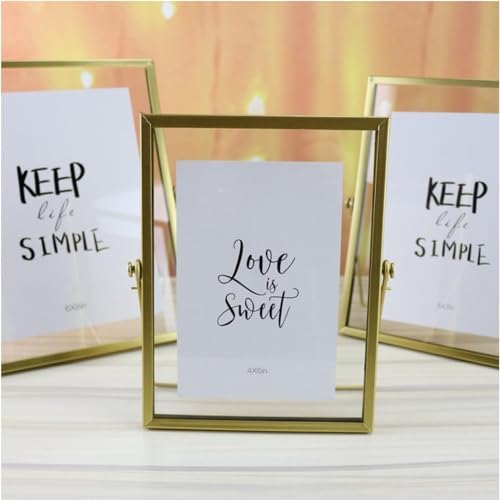 Gold Metal Double-Sided Picture Frame 15x20cm
