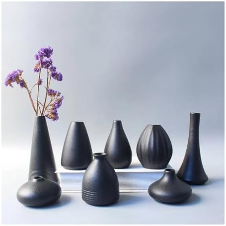Modern Black Ceramic Vase for Home Decor
