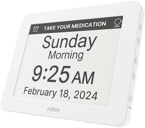 Robin Clock 2024 with Day and Date for Elderly