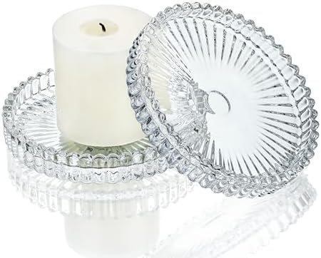 Kanpura 4 Inch Glass Candle Holder Set of 2