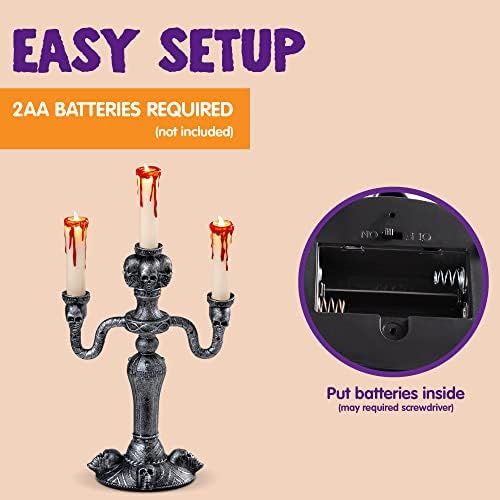 JOYIN 2 Pcs LED Candelabra Halloween Decorations