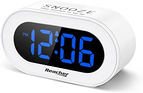 REACHER Small LED Digital Alarm Clock with Snooze and Brightness Control