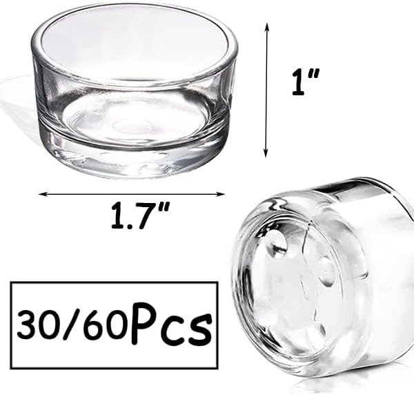 GOLDEAL 30 PCS Clear Glass Tea Light Holders