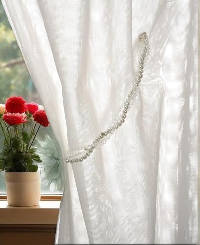 Elegant Pearl Beaded Magnetic Curtain Tiebacks 1 Pair