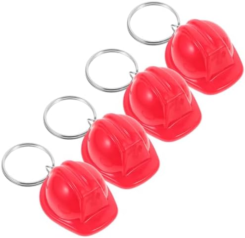 Amosfun 4pcs Construction Helmet Keychain Set