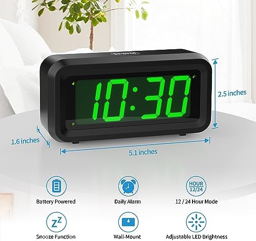 Kwanwa Alarm Clock - Dual Power Auto Night Dim