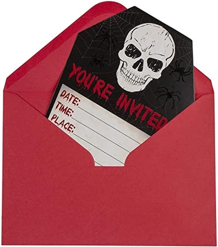 Juvale Halloween Invitation Cards 60-Pack Skull Design