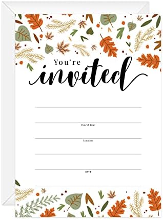 Canopy Street Autumn Leaves Party Invitations 5x7
