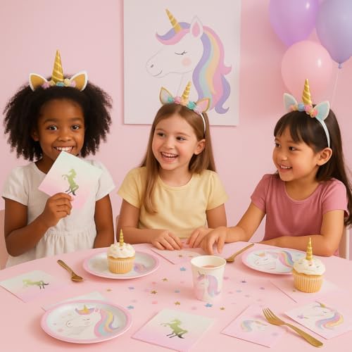 192 Count Unicorn Party Napkins Premium Pastel