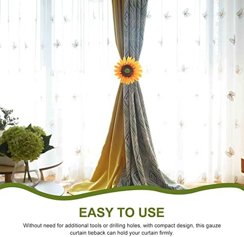 Veemoon 2pcs Sunflower Curtain Tiebacks Holdbacks for Home Decor
