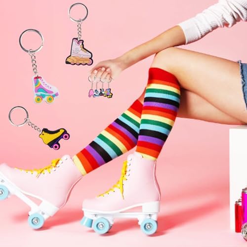 12pcs Roller Skate Keychains Keyring Bag Charm Party Decor