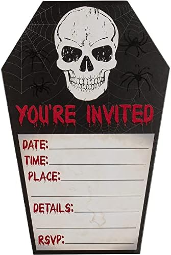 Juvale Halloween Invitation Cards 60-Pack Skull Design