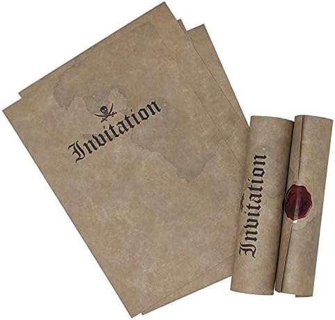 20 Pirate Birthday Invitations Roll Up Pirate Scrolls