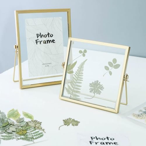Gold Metal Double-Sided Picture Frame 15x20cm