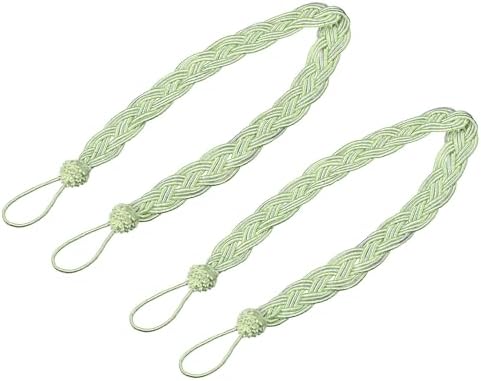 Uxcell 2Pcs Curtain Tiebacks Green Silver