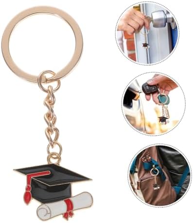 5pcs Zinc Alloy Graduation Cap Keychain Charms