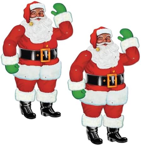 Beistle 2 Pack Jointed Santa Cutout