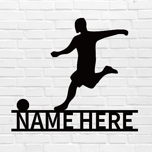 Personalized Soccer Metal Wall Art Custom Football Name Decor