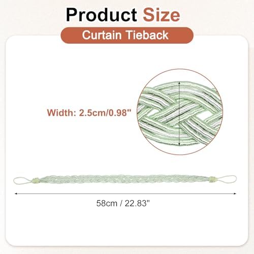 Uxcell 4Pcs Curtain Tiebacks Green 58cm