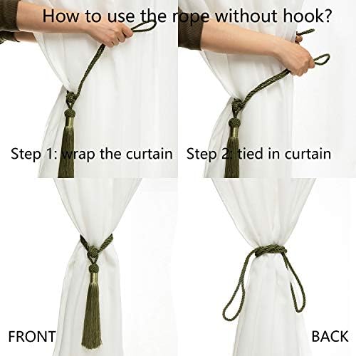 BEL AVENIR Green Curtain Holdbacks 4 Pack
