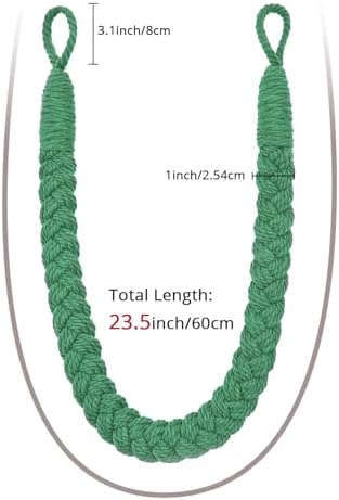NICEEC 4 Pack Natural Cotton Rope Curtain Holdbacks