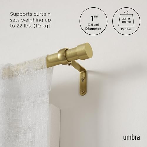 Umbra Cappa Curtain Rod 1 Inch 66 to 120 Inches