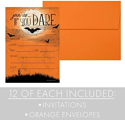 DISTINCTIVS Halloween Party Invitations with Envelopes