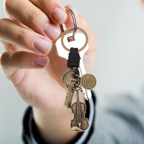 Amosfun Retro Violin Keychain Zinc Alloy Music Pendant