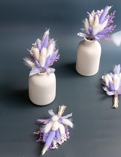 Purple Mini Dried Flower Bouquet Pack of 6
