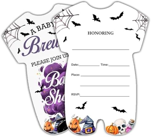 LyoGao Halloween Baby Shower Invites - Witch Magic Theme