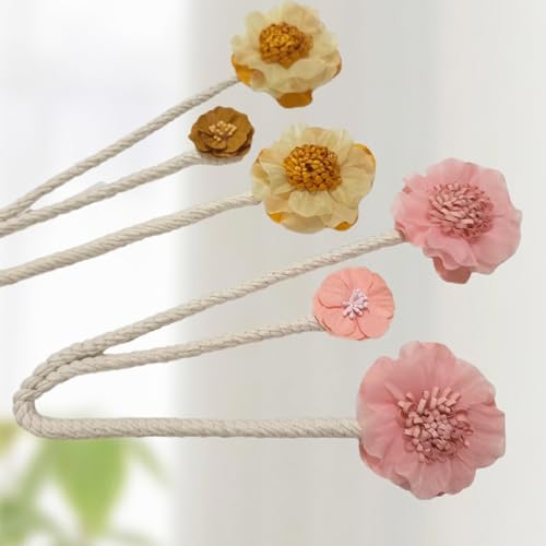 Boho Flower Curtain Tie Backs Cherry Blossom Design