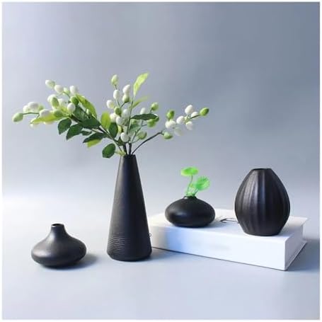Modern Black Ceramic Vase for Home Decor
