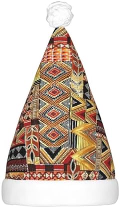 African Textile Patchwork Christmas Hat with LED Light