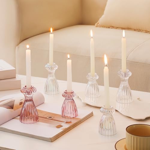 Lysenn Glass Candlestick Holder Set of 3
