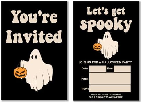 Spooky Halloween Party Invites with Envelopes Set of 20