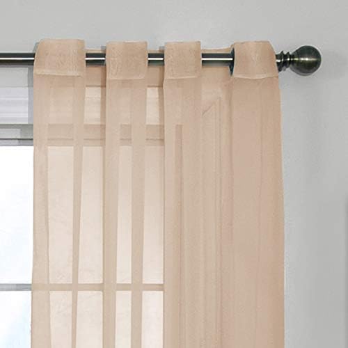 Odor Neutralizing Sheer Voile Grommet Curtain 59x95 Latte