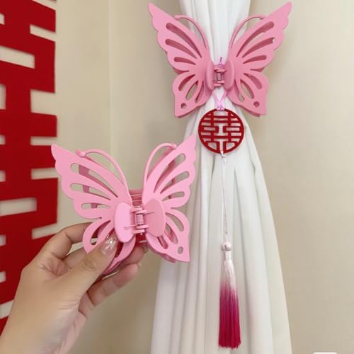 Lovely Pink Butterfly Curtain Tiebacks 2Pcs